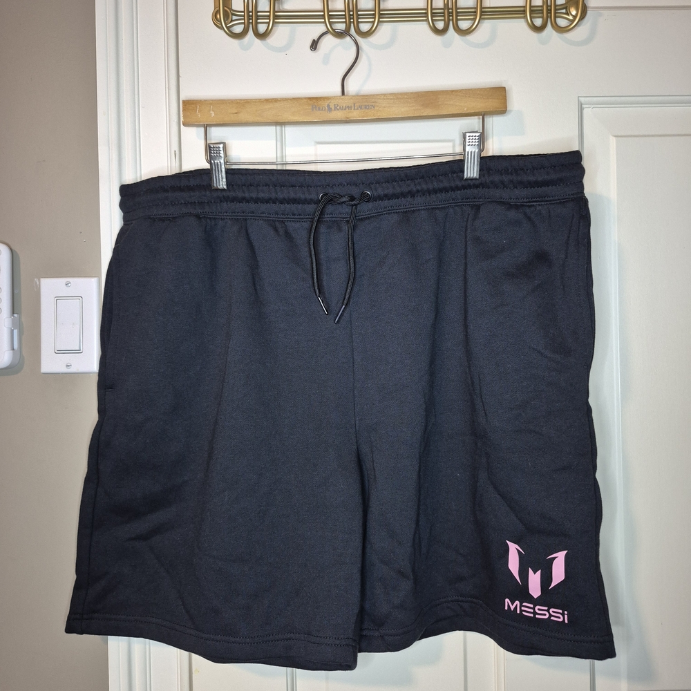 Black Athletic Shorts with Pink Logo 1624/325